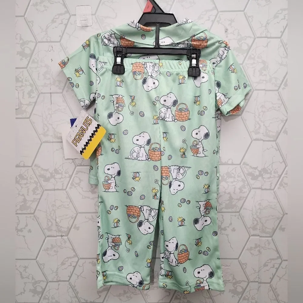Nwt Peanuts Toddler Girls Easter Pajama Coat Set, 2-Piece